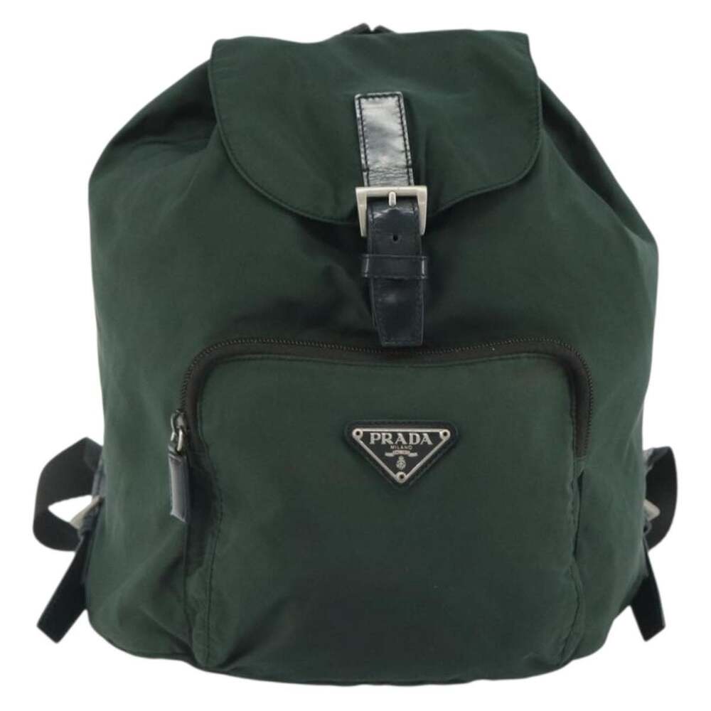 Prada Nylon Green Silver Backpack